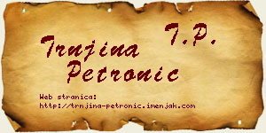 Trnjina Petronić vizit kartica